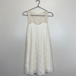 Maurice White Sleeveless Lace Racerback Dress S